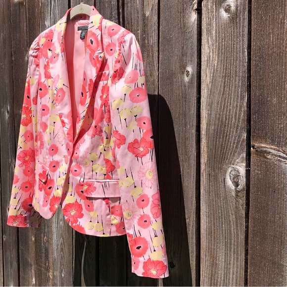 Apostrophe Stretch one button floral blazer size 4 - Picture 4 of 16